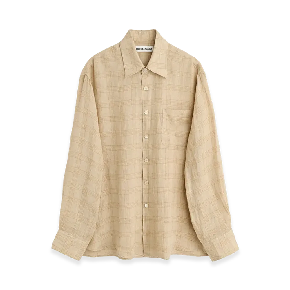 OUR LEGACY Above Shirt "Vacay Check Gauze Linen"