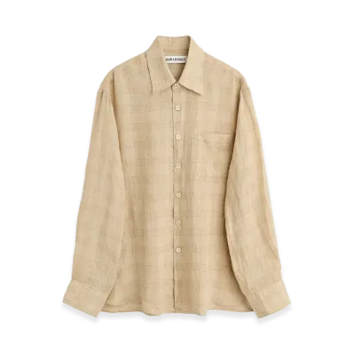 OUR LEGACY Above Shirt "Vacay Check Gauze Linen"