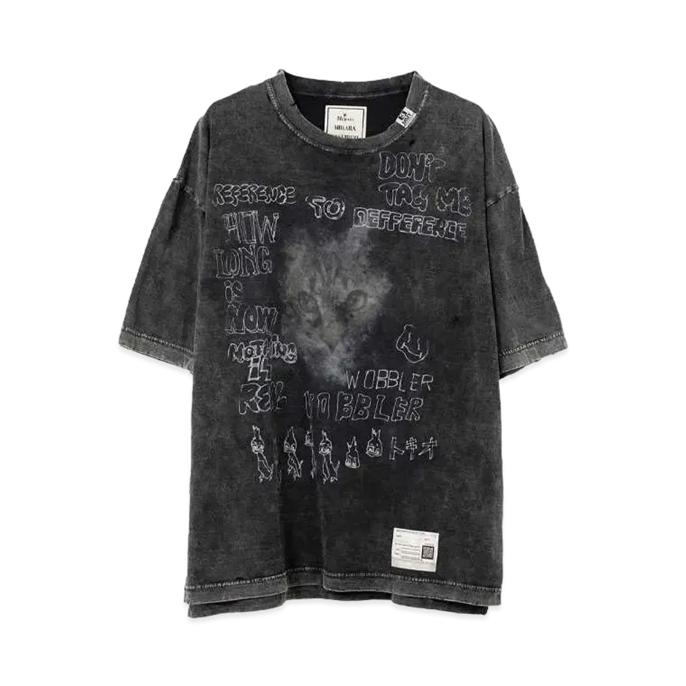 Maison MIHARA YASUHIRO Distressed Cat Print T-Shirt "Black"