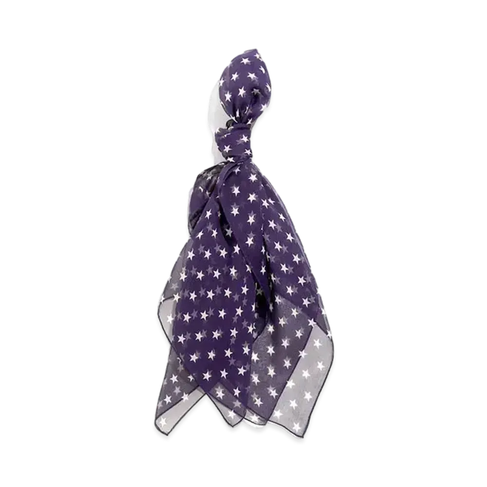 Needles SCARF - SILK CREPE / STAR "Purple"