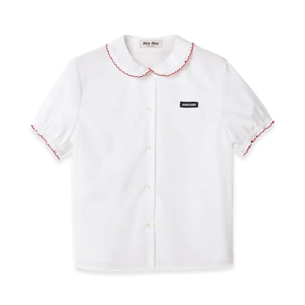 MIU MIU Women's Short Sleeve Shirts "White"