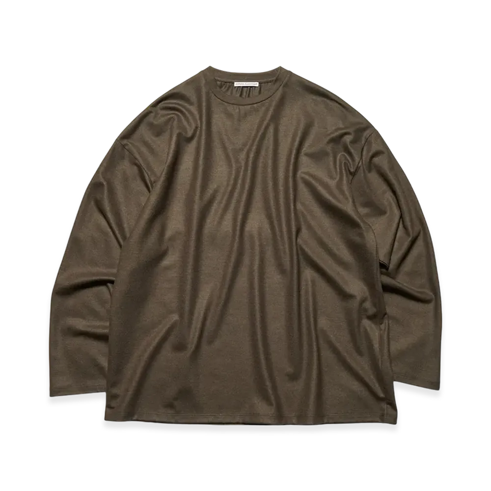 uniform experiment Silky Milled Wool Loose L/S Tee "Brown"
