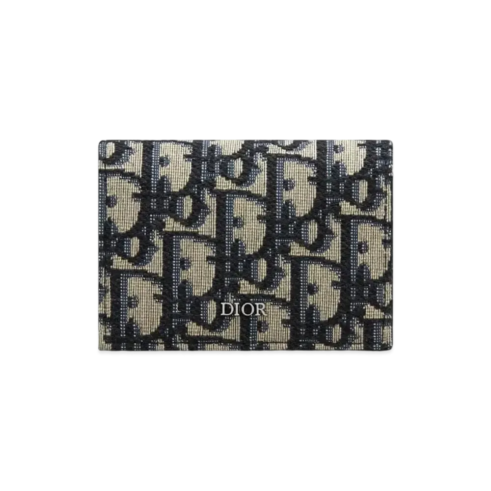Dior DiorEssentials Business Card Case Dior Oblique Jacquard "Beige"
