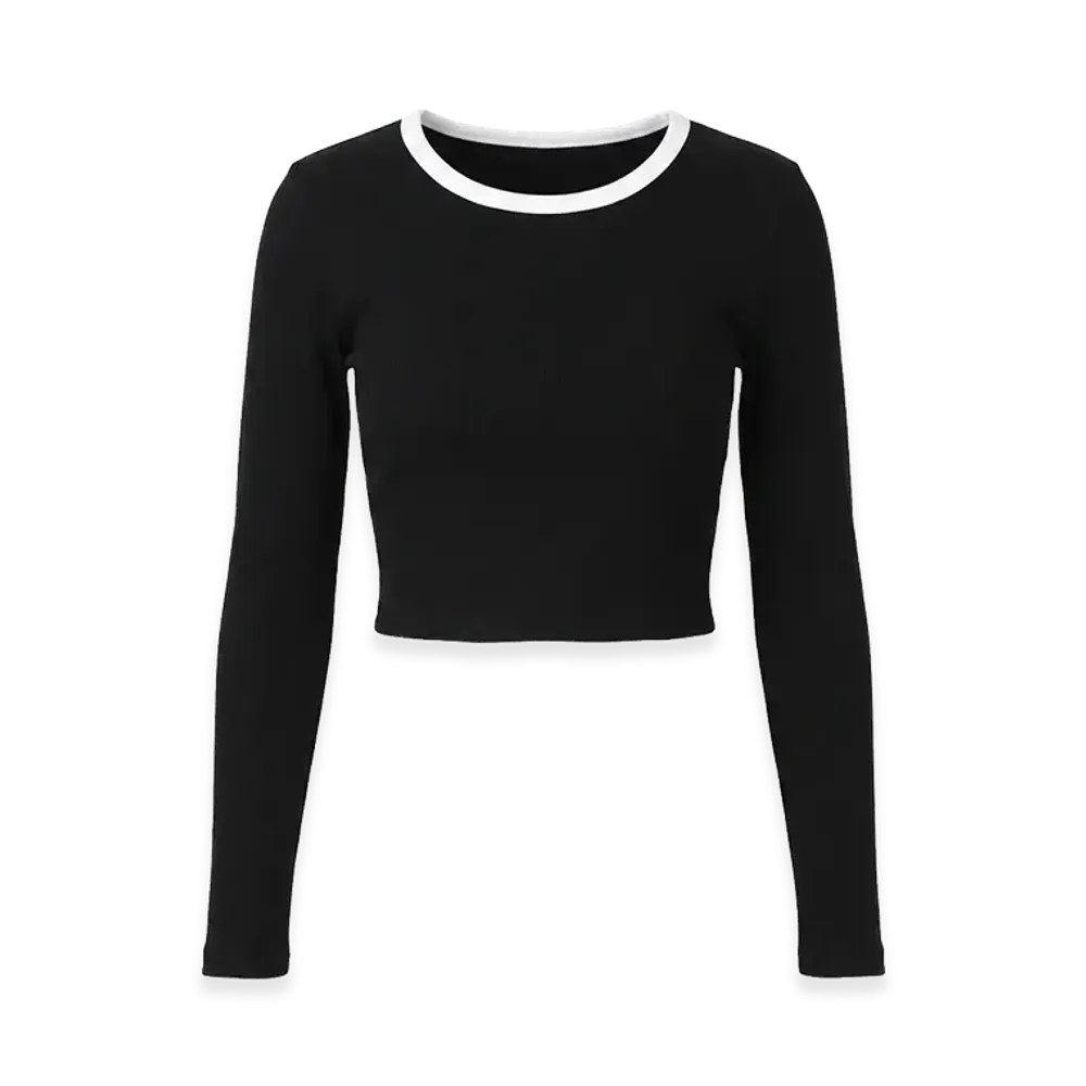 PATOU Women's Open Back Cropped T-Shirt "Black"