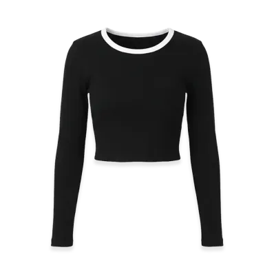 PATOU Women's Open Back Cropped T-Shirt "Black"