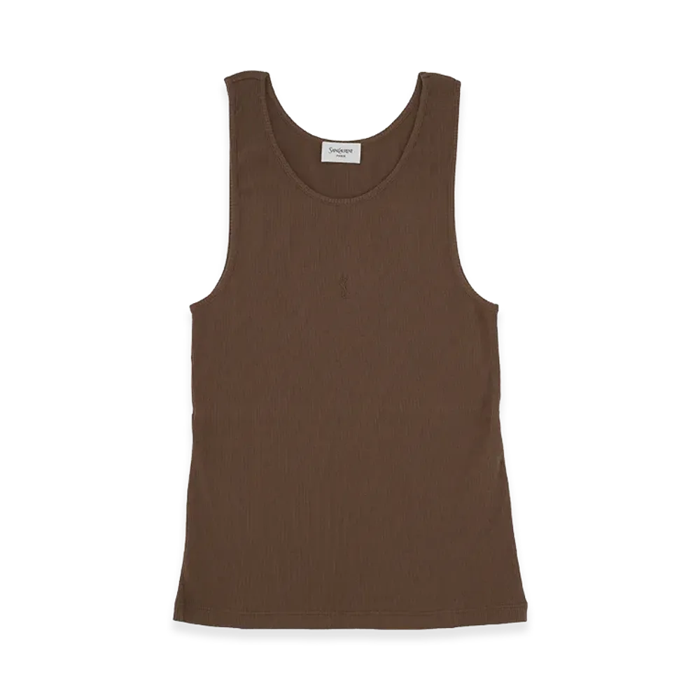 Saint Laurent Women's Cassandre Tank Top "Brown"
