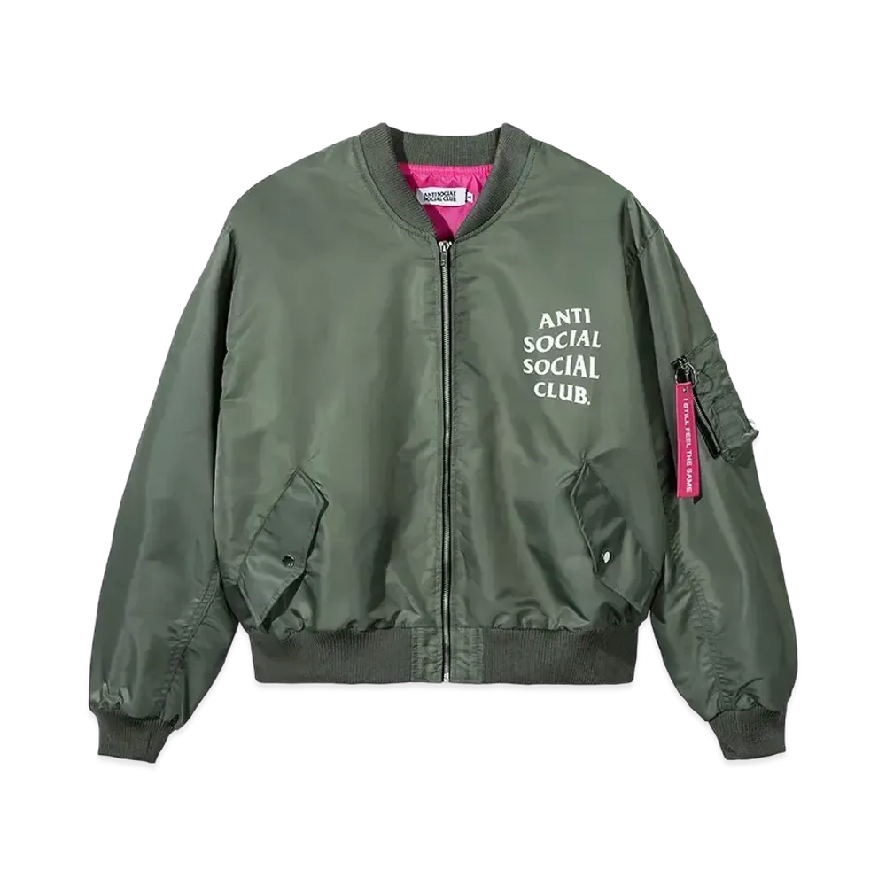 ANTI SOCIAL SOCIAL CLUB Welcome To The Club MA-1 Jacket "Olive"