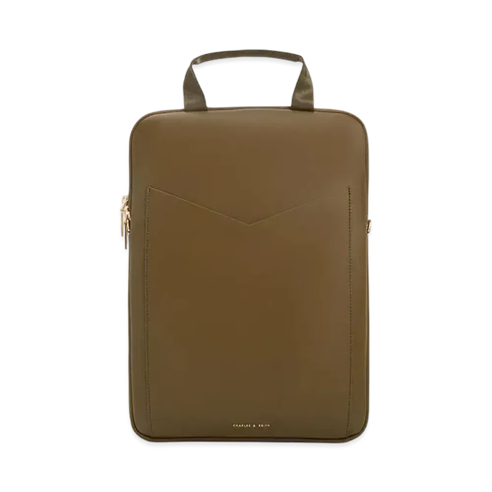 CHARLES & KEITH Gaia Laptop Bag "Khaki"