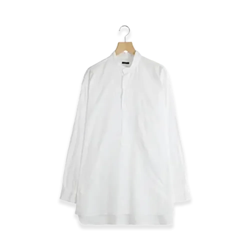 COMOLI Muslin Pullover Shirt "White"