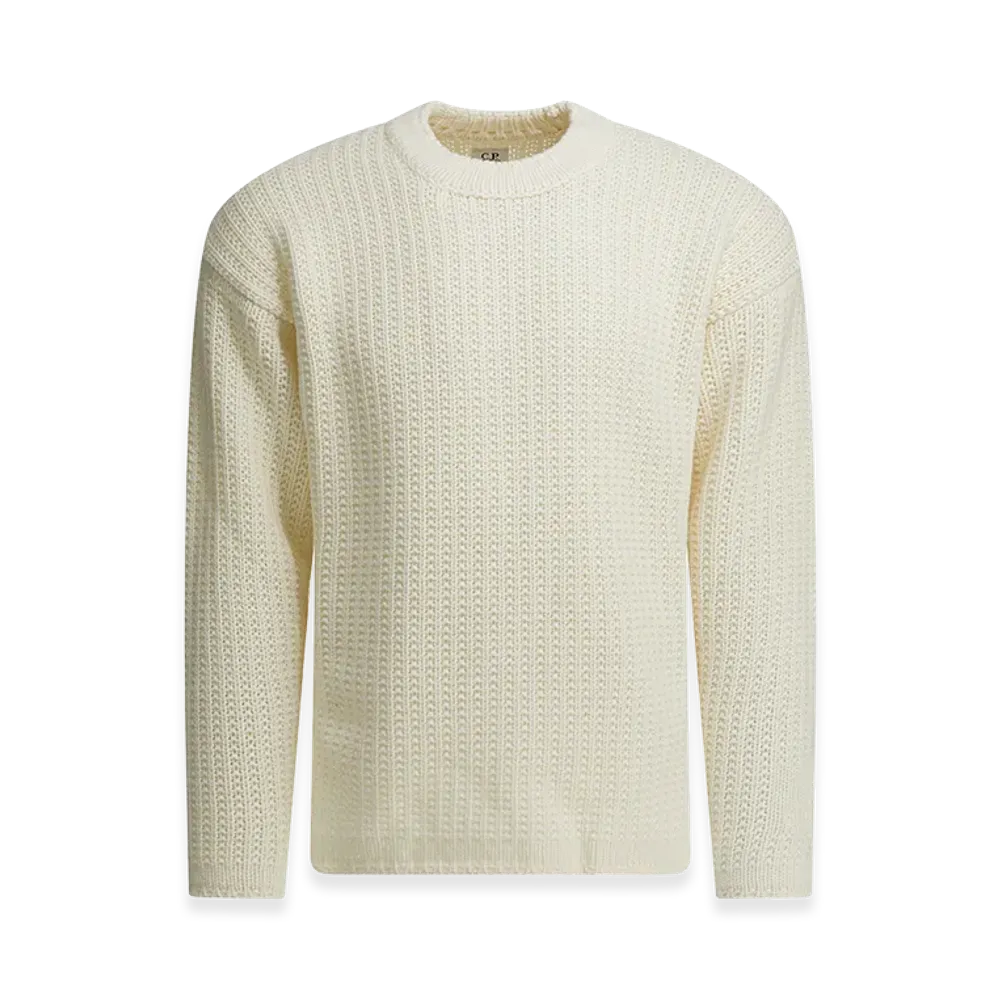 C.P. Company Wool Crew Neck Sweater "White"