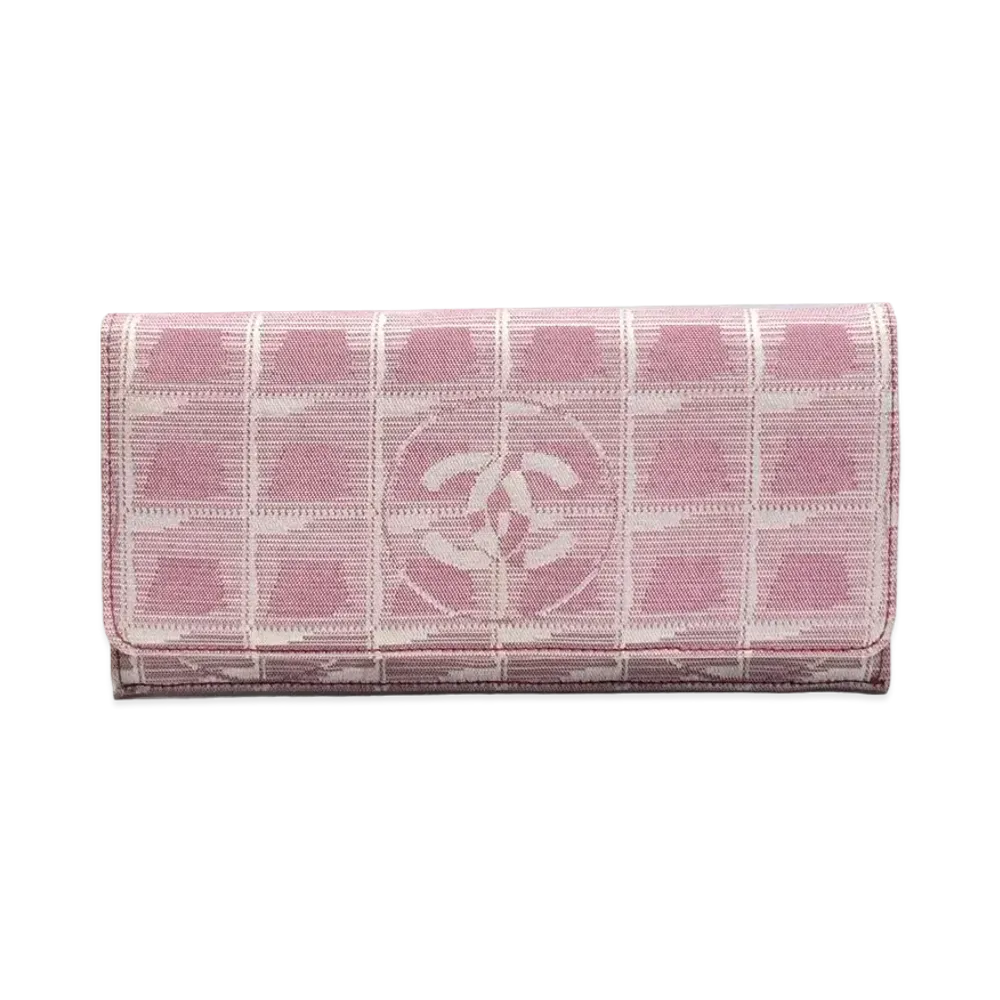CHANEL New Travel Line Zip Long Wallet "Pink"