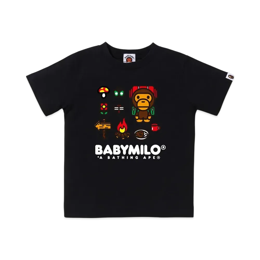 A BATHING APE Baby Milo Camp Tee "Black"