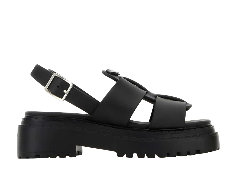 PRADA Women's Leather Sandals "Black"