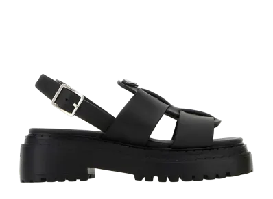 PRADA Women's Leather Sandals "Black"