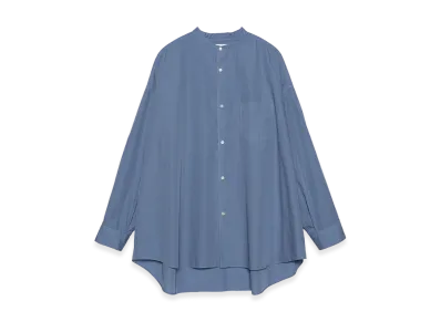 Graphpaper minus Botanical Dyed Broad L/S Oversized Band Collar Shirt "Blue"