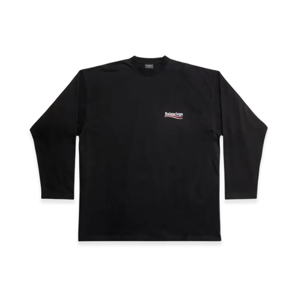 BALENCIAGA Political Campaign Oversized Long Sleeve T-Shirt "Black"