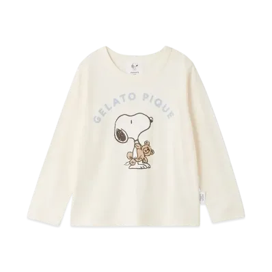 GELATO PIQUE x PEANUTS Kids Snoopy x Bear One Point Long T-Shirt "Off White"