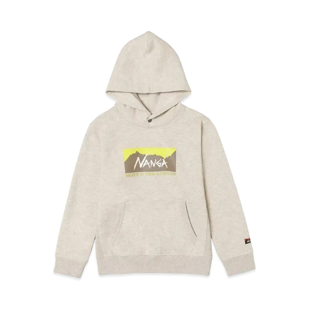 NANGA Eco Hybrid Box Logo Kids Sweat Hoodie(Kids) "Oatmeal"