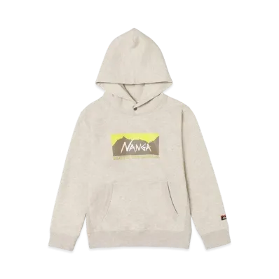NANGA Eco Hybrid Box Logo Kids Sweat Hoodie(Kids) "Oatmeal"