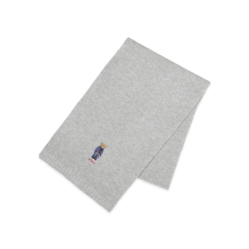 Polo Ralph Lauren Solid Denim Bear Scarf "Grey"