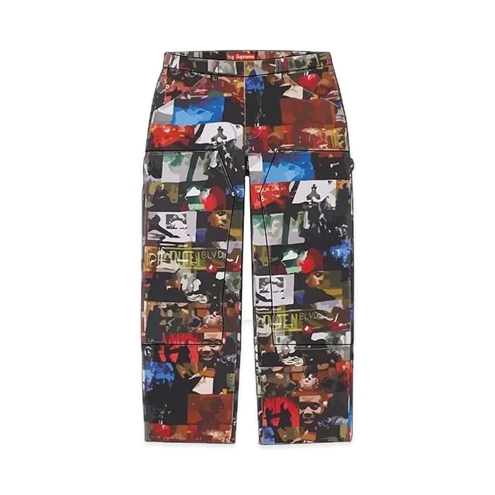 Supreme Nas and DMX Collage Double Knee Denim Painter Pant "Multi"