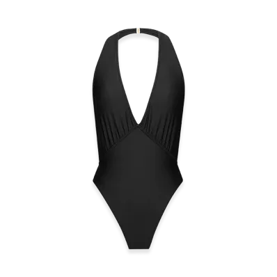 Saint Laurent Women's 'Cassandre' One-Piece Swimsuit "Black"