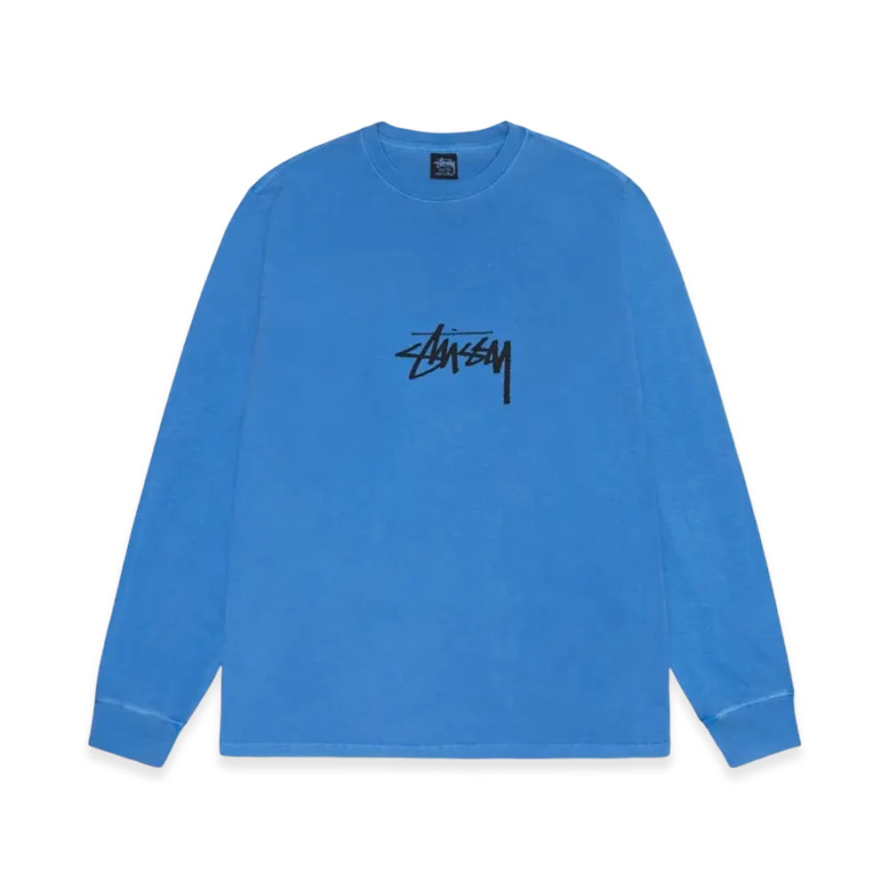 Stussy Small Stock LS Tee Pigment Dyed "Blue"