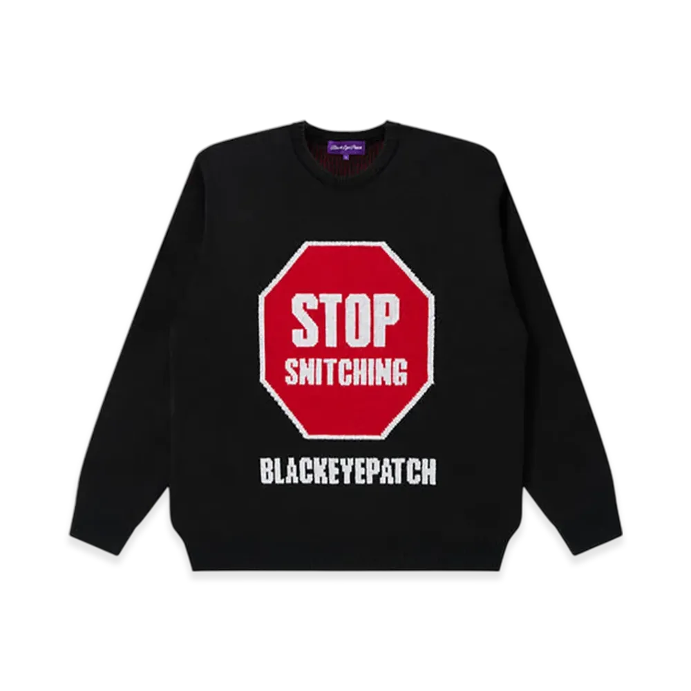 BlackEyePatch Stop Snitching Knitted Sweater "Black"