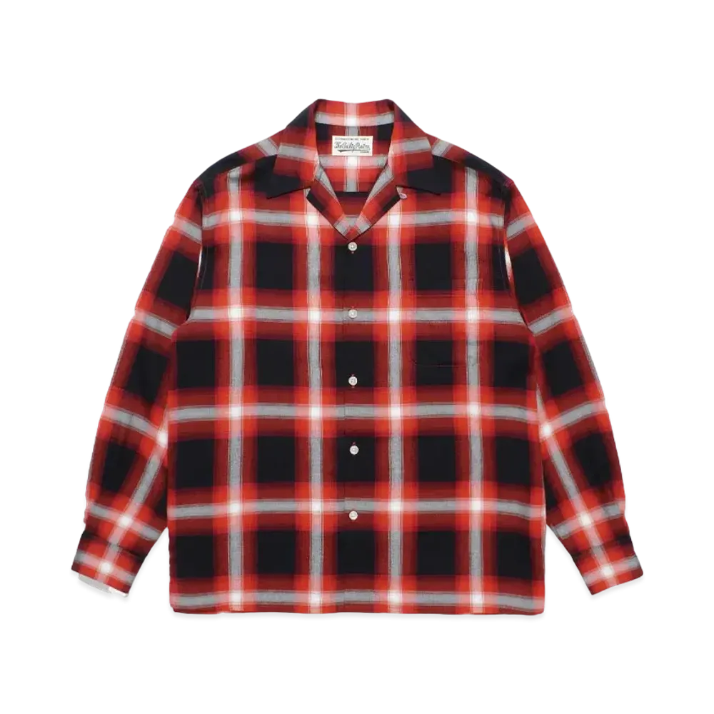 WACKO MARIA Check Open Collar Shirt "Red"