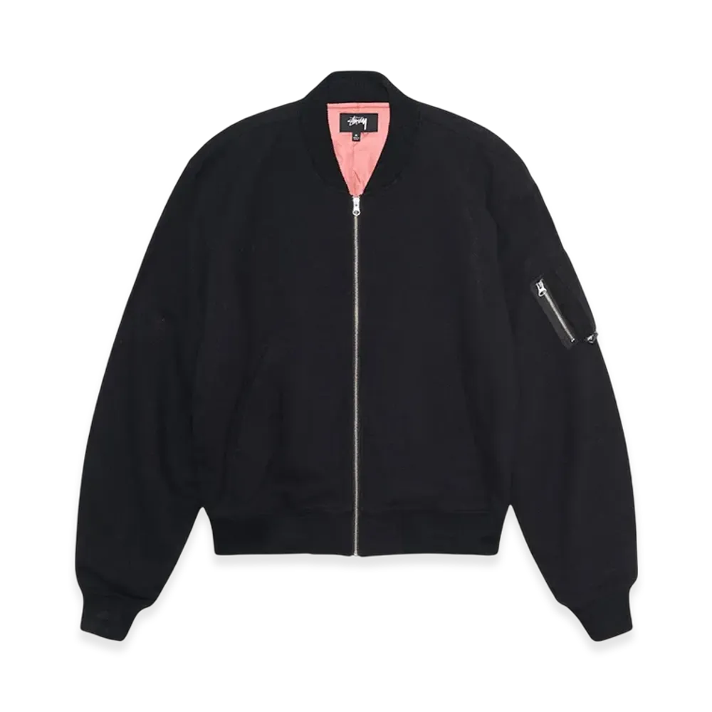 Stussy Linen Beach Bomber "BLACK"