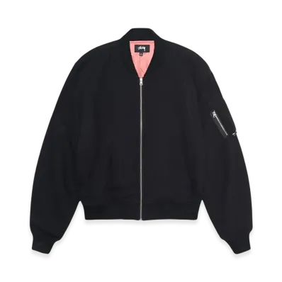 Stussy Linen Beach Bomber "BLACK"
