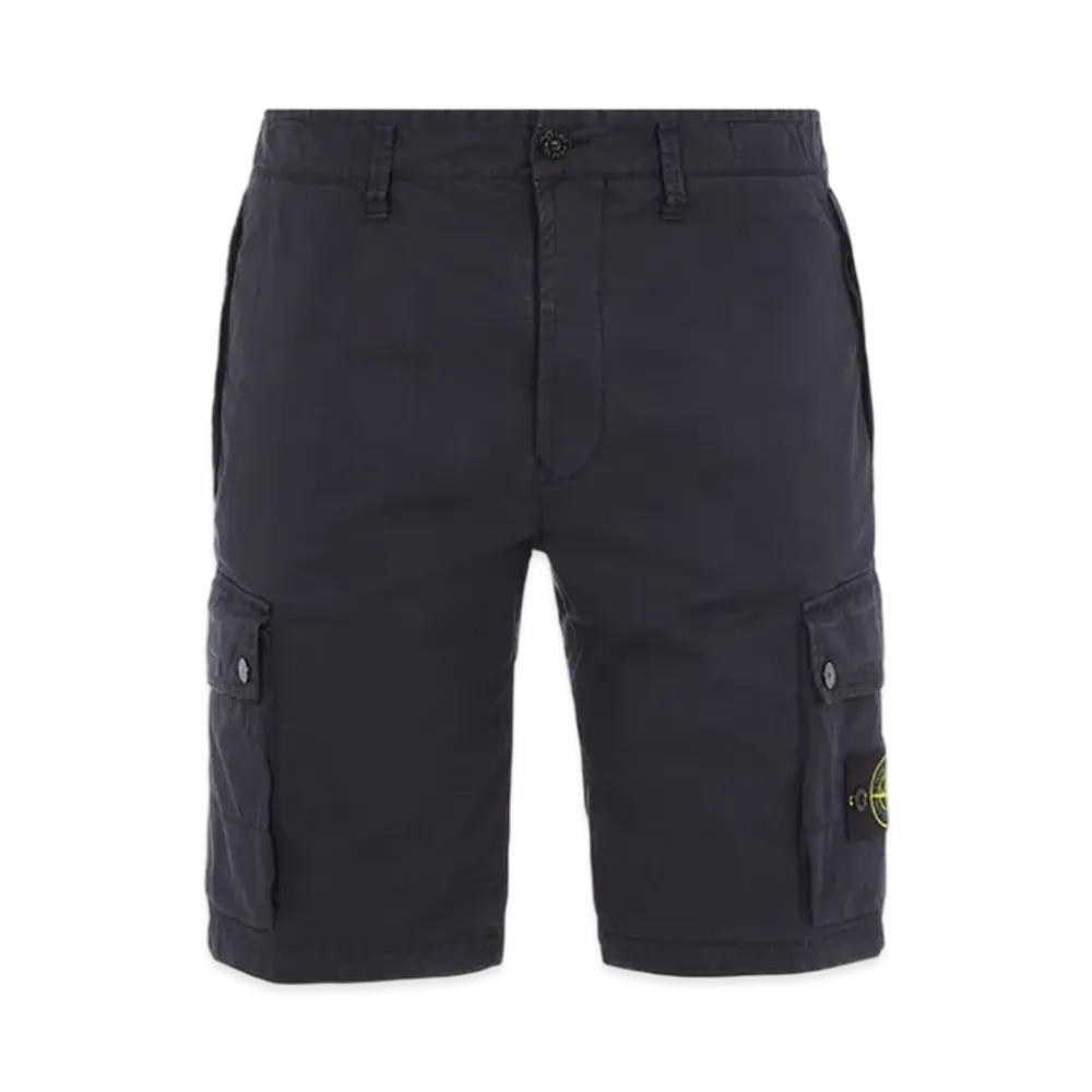 Stone Island L1110 Supima Cotton Cargo Bermuda Shorts - 23SS "Navy Blue"