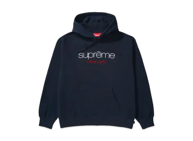 Supreme Classic Logo Hooded Sweatshirt "Navy"