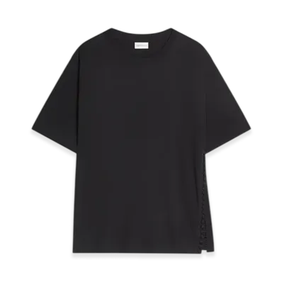 DRIES VAN NOTEN Women's Buttoned Cotton Tee "Black"
