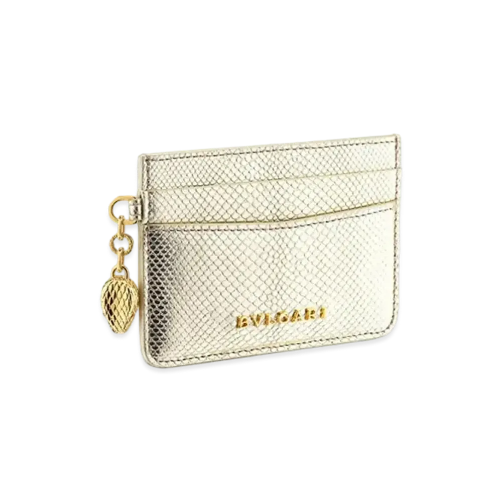 BVLGARI Serpenti Forever Card Holder "Light Gold"