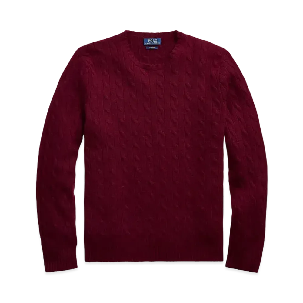 Polo Ralph Lauren Cable Knit Cashmere Sweater "Red"