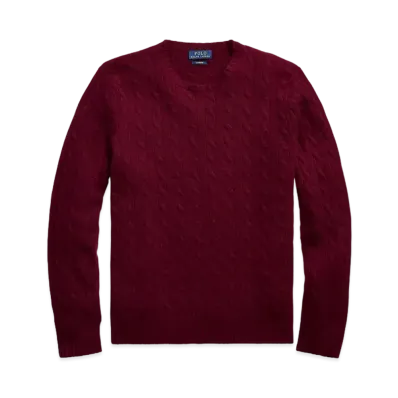 Polo Ralph Lauren Cable Knit Cashmere Sweater "Red"