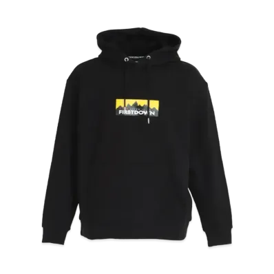 FIRST DOWN BOX HOODED SWEAT "Black"