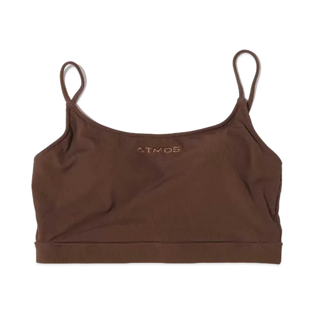 atmos pink x Guacamole Logo Embroidered Rib Cami Bra Top "Brown"