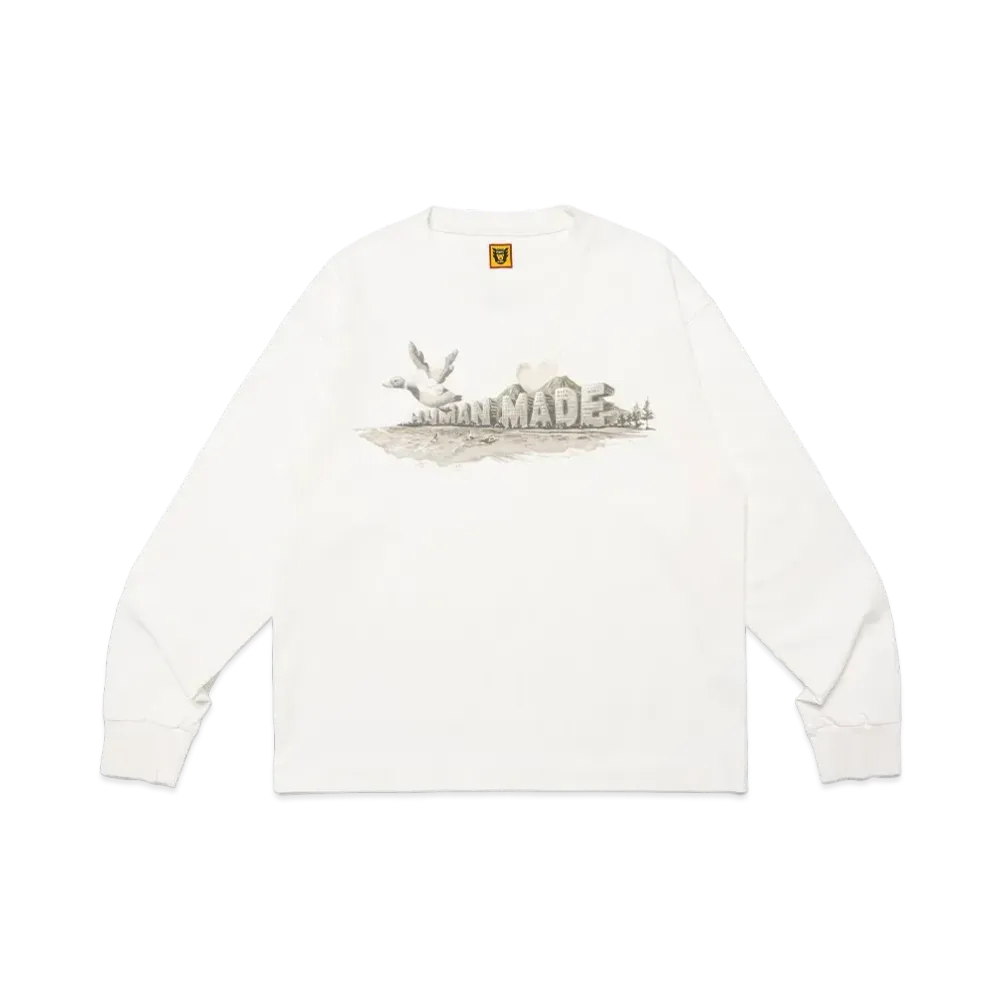 ヒューマンメイド グラフィック L/S Tシャツ "ホワイト" HM28CS010