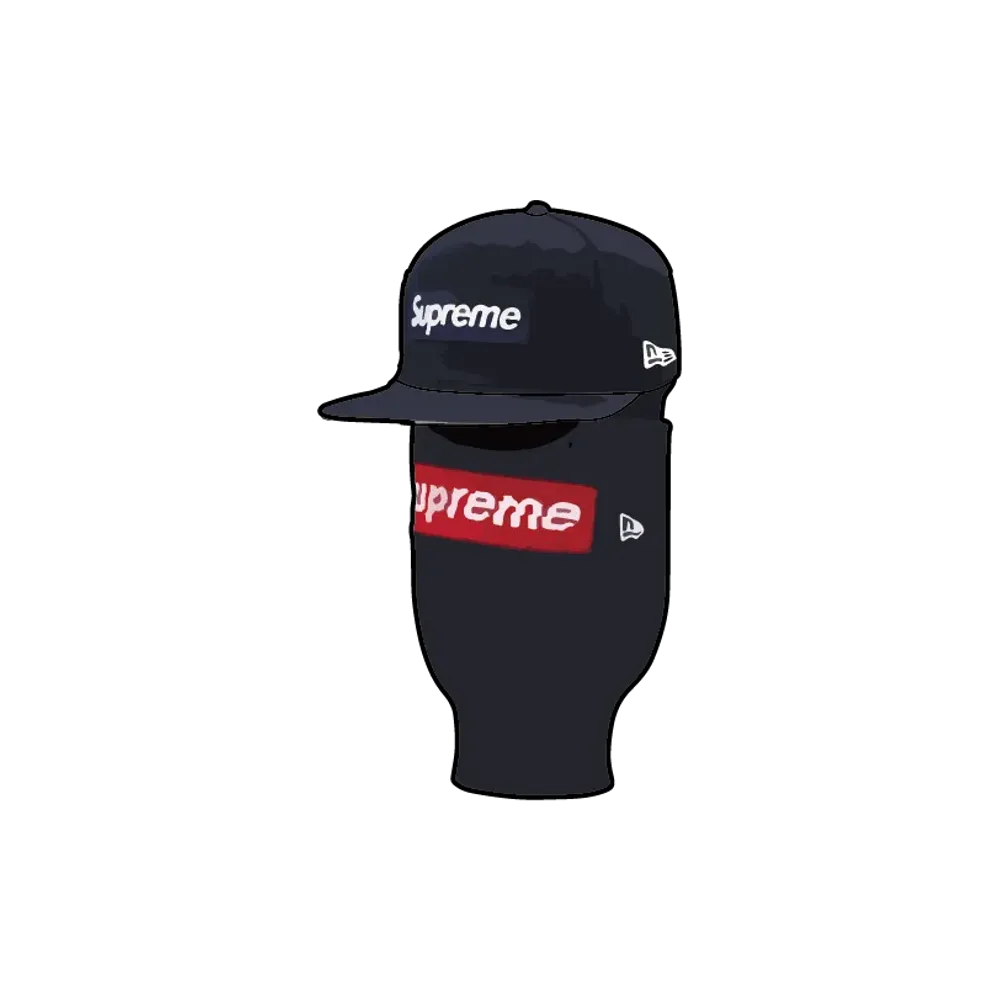 Supreme Box Logo New Era + Balaclava "Navy"