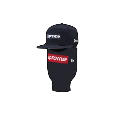 Supreme Box Logo New Era + Balaclava "Navy"