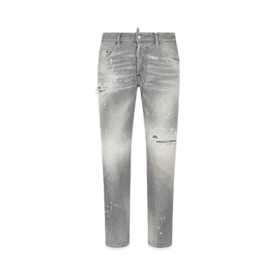 Dsquared2 Grey Spotted Wash Skater Jeans "Gray"