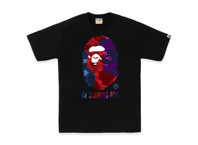 A BATHING APE Color Camo Crazy By Bathing Ape Tee "Black"