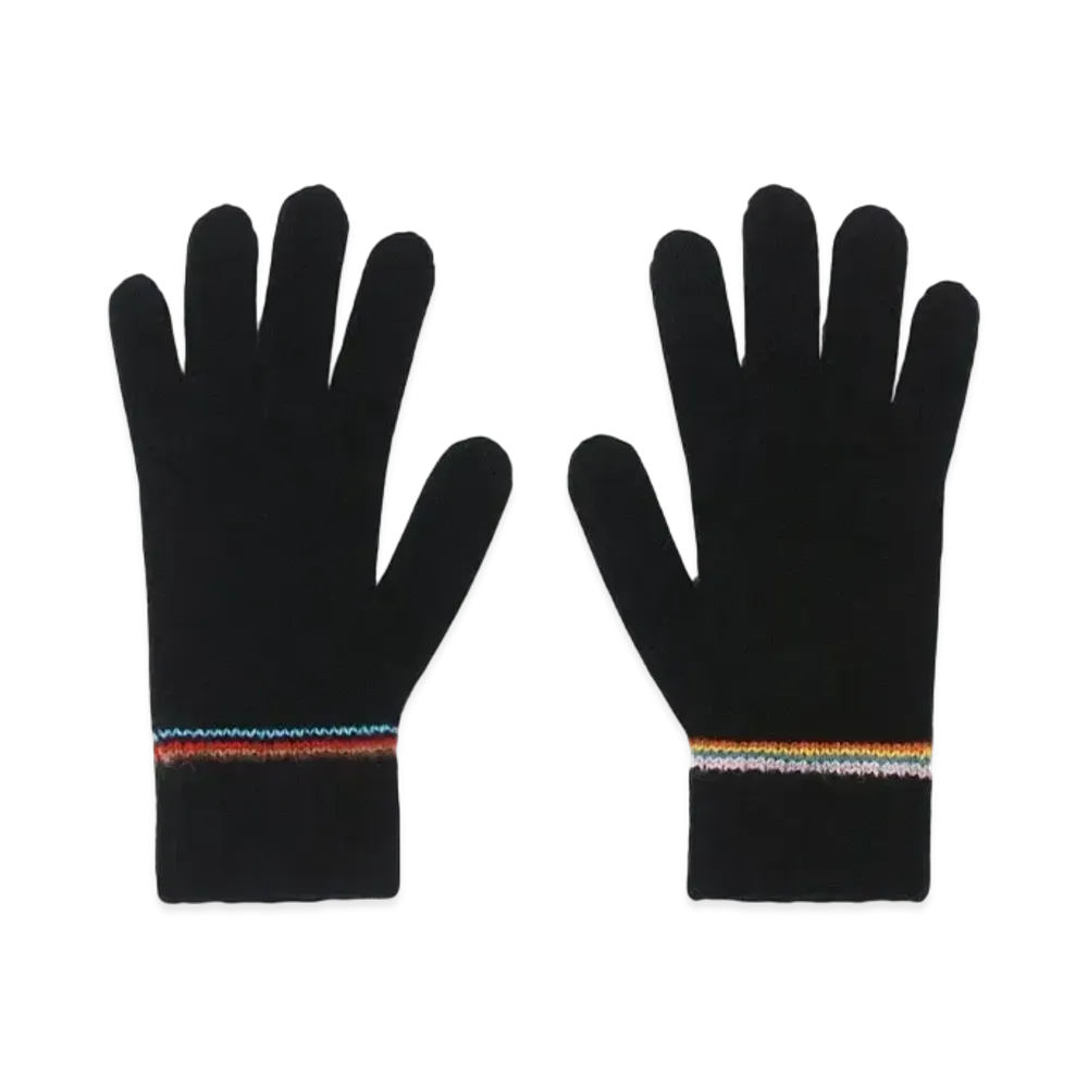 Paul Smith Signature Stripe Knit Gloves "Black"