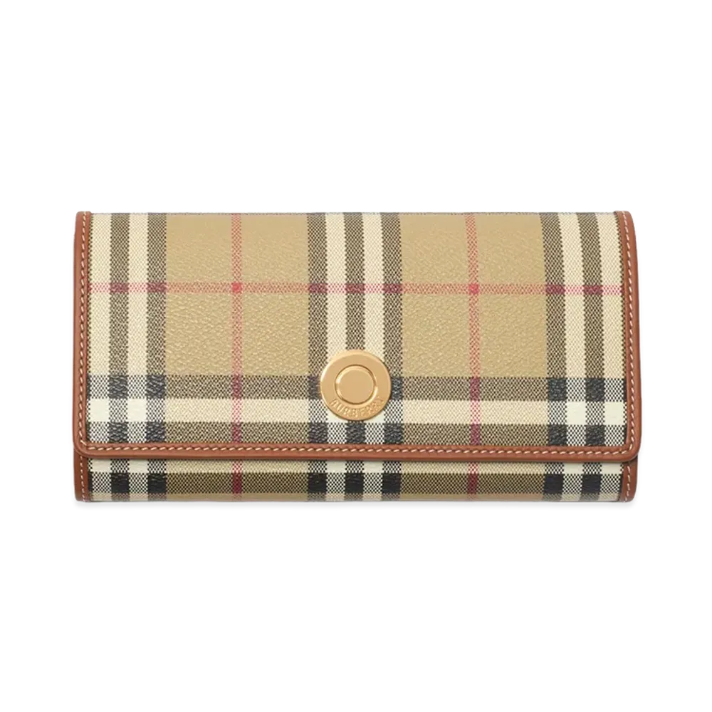 Burberry Women's Check Continental Wallet "Archive Beige/Briar Brown"