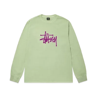 Stussy Outlined Pigment Dyed LS Tee "Sage"