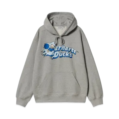 Carhartt WIP Hooded Flaming Ducks Sweat "Grey Heather"