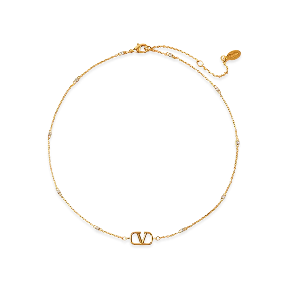 Valentino Garavani Women's V Logo Necklace "Gold"