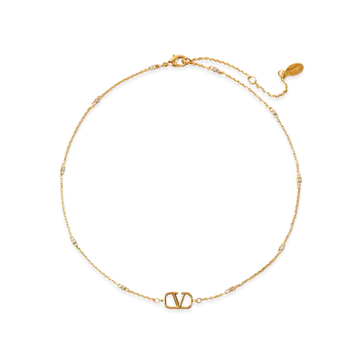 Valentino Garavani Women's V Logo Necklace "Gold"
